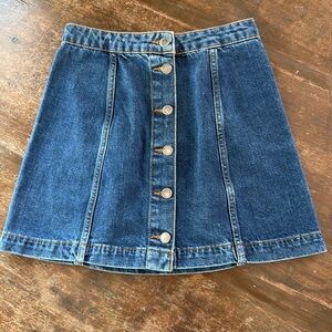 Topshop Moto Button-Front Denim Skirt